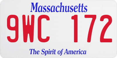 MA license plate 9WC172