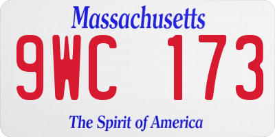 MA license plate 9WC173