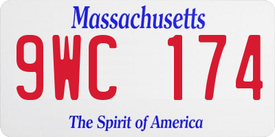 MA license plate 9WC174