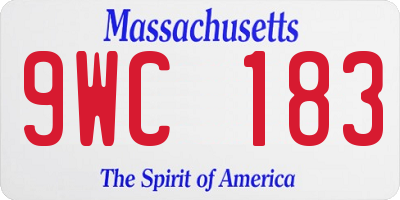 MA license plate 9WC183