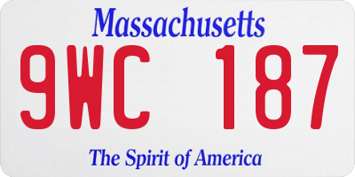 MA license plate 9WC187