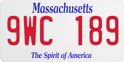 MA license plate 9WC189