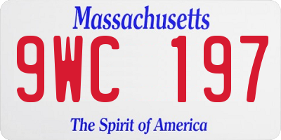 MA license plate 9WC197
