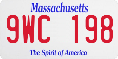 MA license plate 9WC198