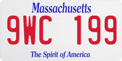 MA license plate 9WC199
