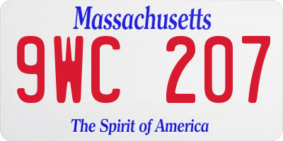 MA license plate 9WC207