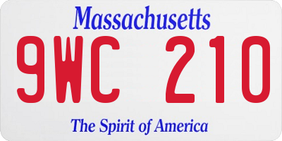 MA license plate 9WC210