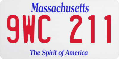 MA license plate 9WC211