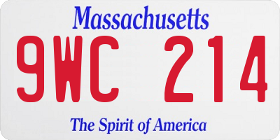 MA license plate 9WC214