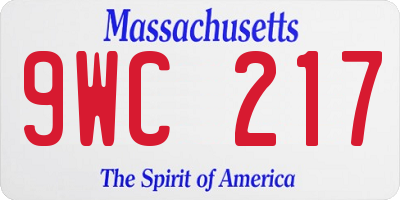 MA license plate 9WC217