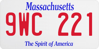 MA license plate 9WC221
