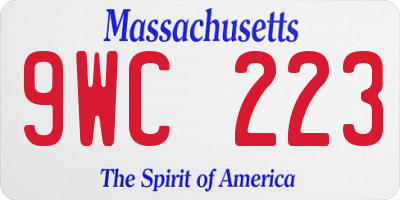 MA license plate 9WC223