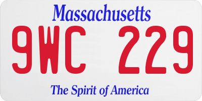 MA license plate 9WC229