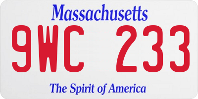 MA license plate 9WC233