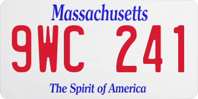 MA license plate 9WC241