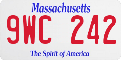 MA license plate 9WC242