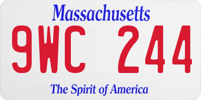 MA license plate 9WC244