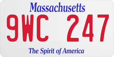 MA license plate 9WC247