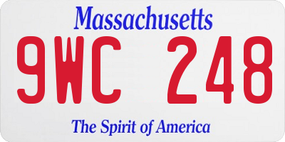 MA license plate 9WC248