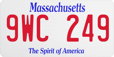 MA license plate 9WC249