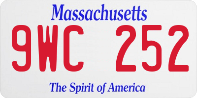 MA license plate 9WC252