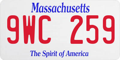 MA license plate 9WC259