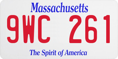 MA license plate 9WC261