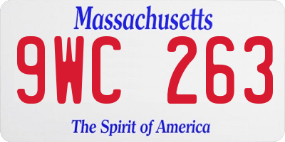MA license plate 9WC263