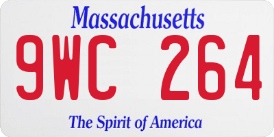 MA license plate 9WC264