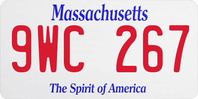 MA license plate 9WC267