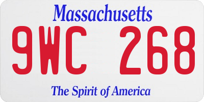 MA license plate 9WC268