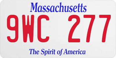 MA license plate 9WC277