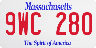 MA license plate 9WC280