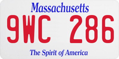 MA license plate 9WC286