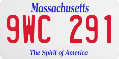 MA license plate 9WC291