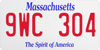MA license plate 9WC304