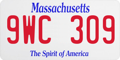 MA license plate 9WC309