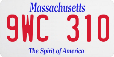 MA license plate 9WC310
