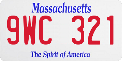 MA license plate 9WC321