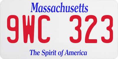 MA license plate 9WC323