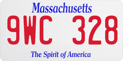 MA license plate 9WC328