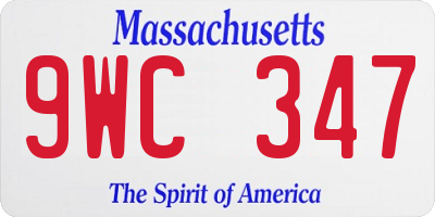 MA license plate 9WC347