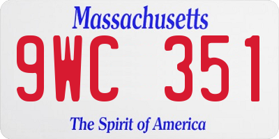 MA license plate 9WC351