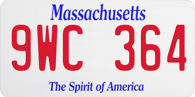 MA license plate 9WC364