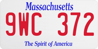 MA license plate 9WC372