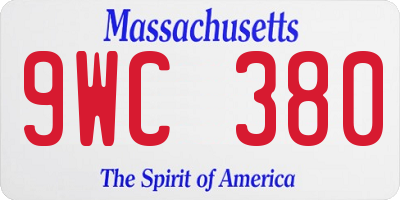 MA license plate 9WC380