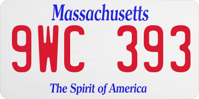 MA license plate 9WC393