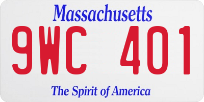 MA license plate 9WC401