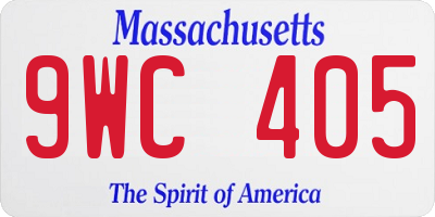 MA license plate 9WC405