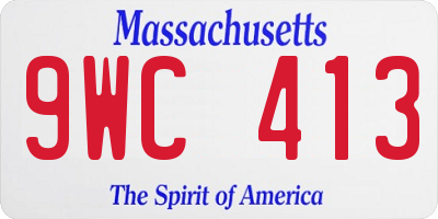 MA license plate 9WC413